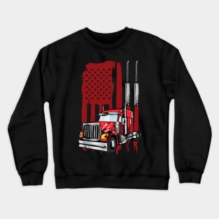 American Flag Semi Truck Driver Gifts Truck Lovers Trucker Crewneck Sweatshirt